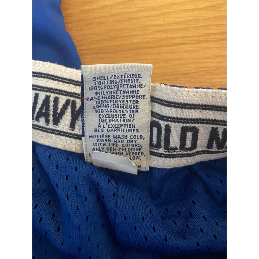 Old Navy Boys SZ LRG Blue White Ankle Zip Pants White Stripe Basketball Pants